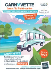 Dépliant Carnavette navette gratuite Carnac été 2023 page de couverture