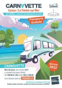Dépliant Carnavette navette gratuite Carnac été 2022 page de couverture
